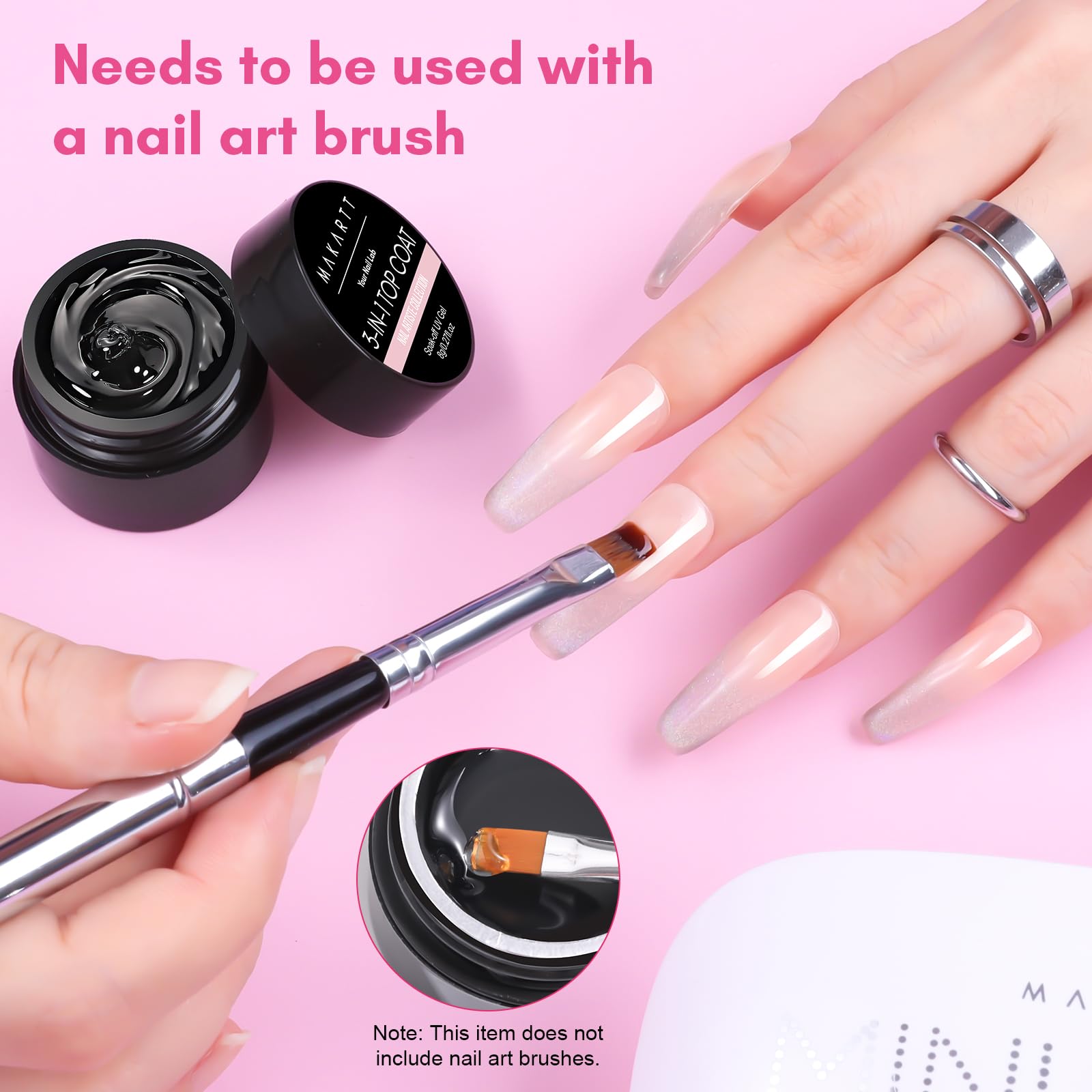 Makartt rhinestone glue use demonstrates small nail charms application