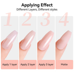 Makartt rubber base gel nail smoothing—even surface hides dents.