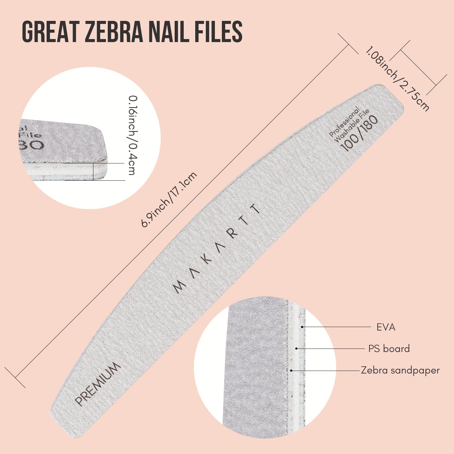 Makartt salon-grade emery boards designed for long-lasting use