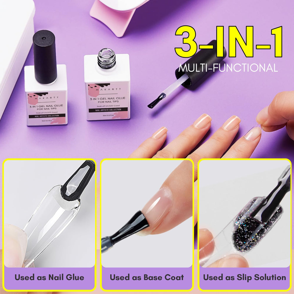 Makartt slip solution for poly nail gel eases shaping and precision.