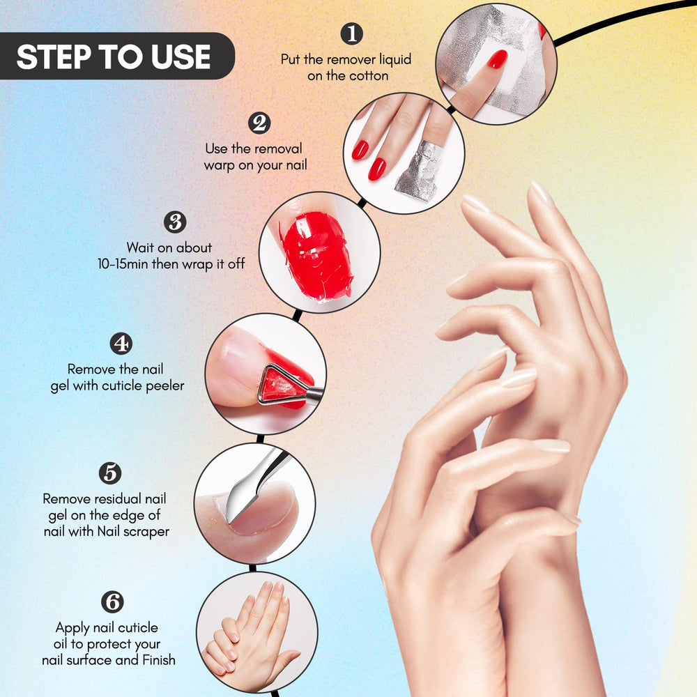 Makartt soak-off foil application illustrating 10–15 minute gel removal