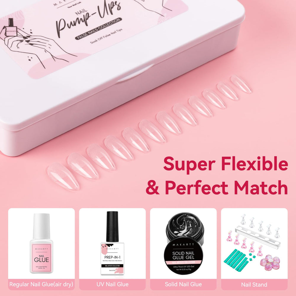 Makartt soak-off PMMA nail tips for easy removal and reuse