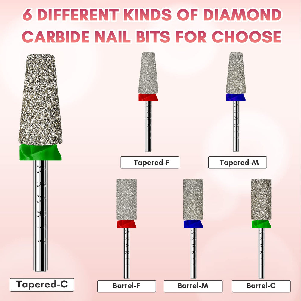 Makartt diamond bit optimized for soft gel removal and natural nail shaping