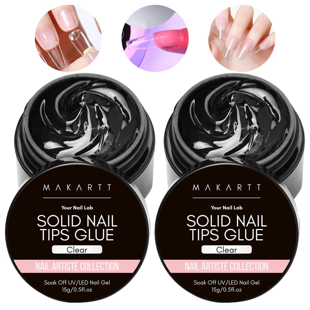 Makartt Solid Nail Glue Gel close-up demonstrates precise, mess-free application for smooth starts.