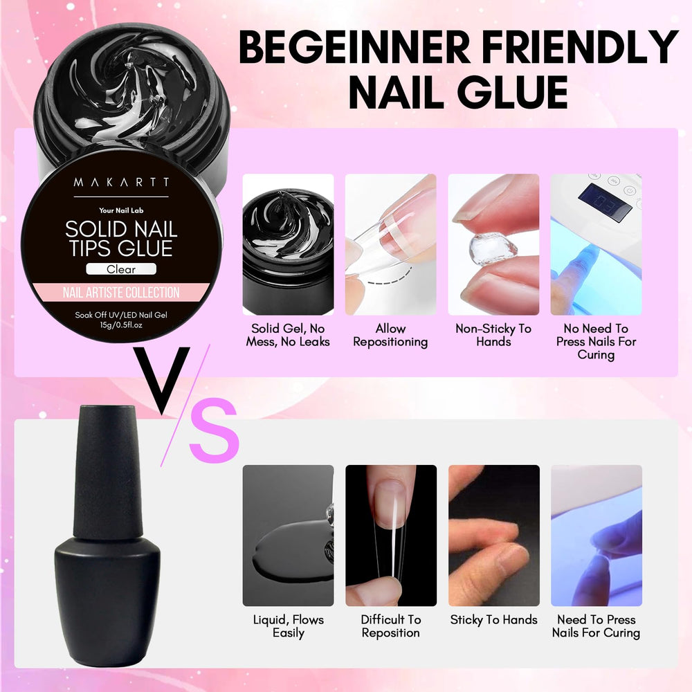 Makartt Solid Nail Glue Gel bonds tips and diamonds for nail art.