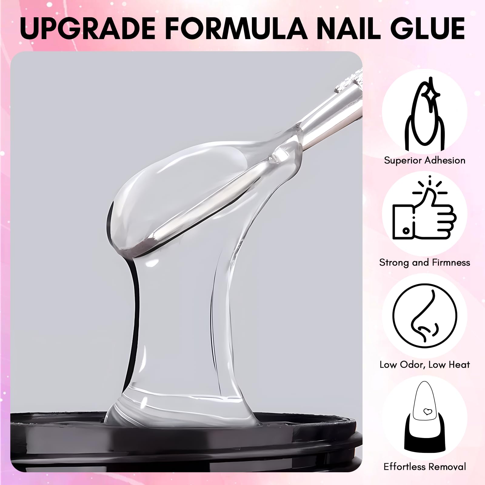 Makartt Solid Nail Glue Gel illustrates gap filling for a seamless transition.