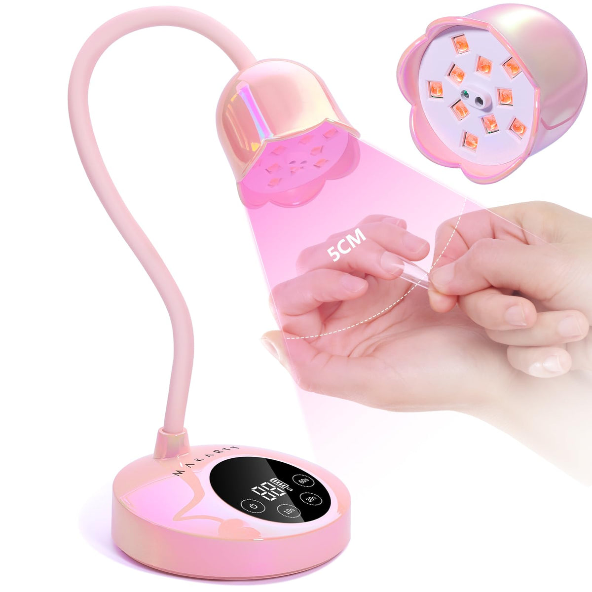 Makartt UV nail lamp compact design enables fast home gel curing