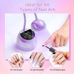 Makartt UV LED Nail Lamp four timer settings support customized cures.