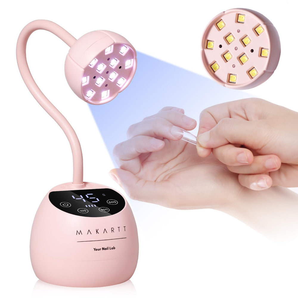 Makartt UV Nail Lamp gooseneck angle for precise, even curing.