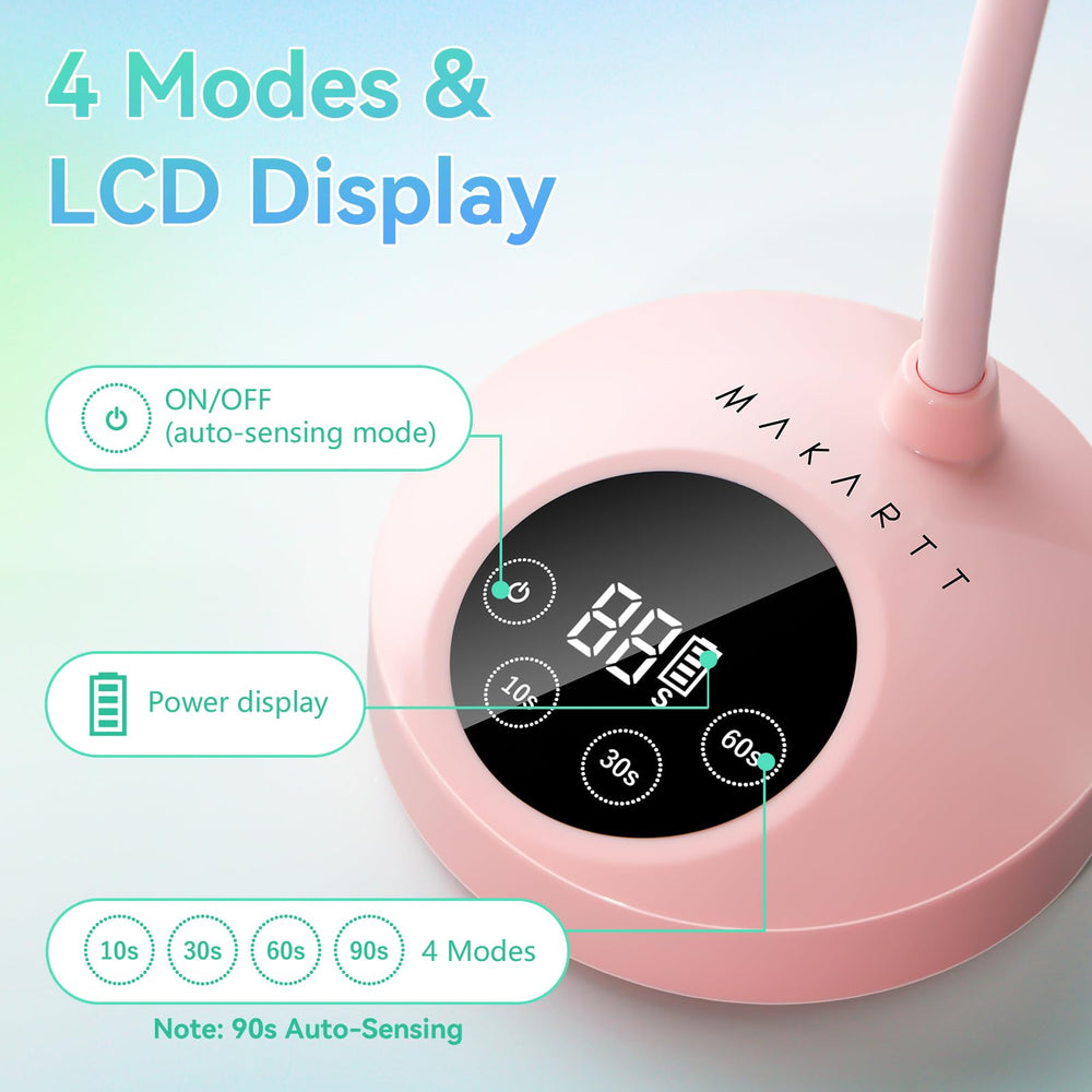 Makartt UV Nail Lamp gooseneck is flexible for precise positioning.