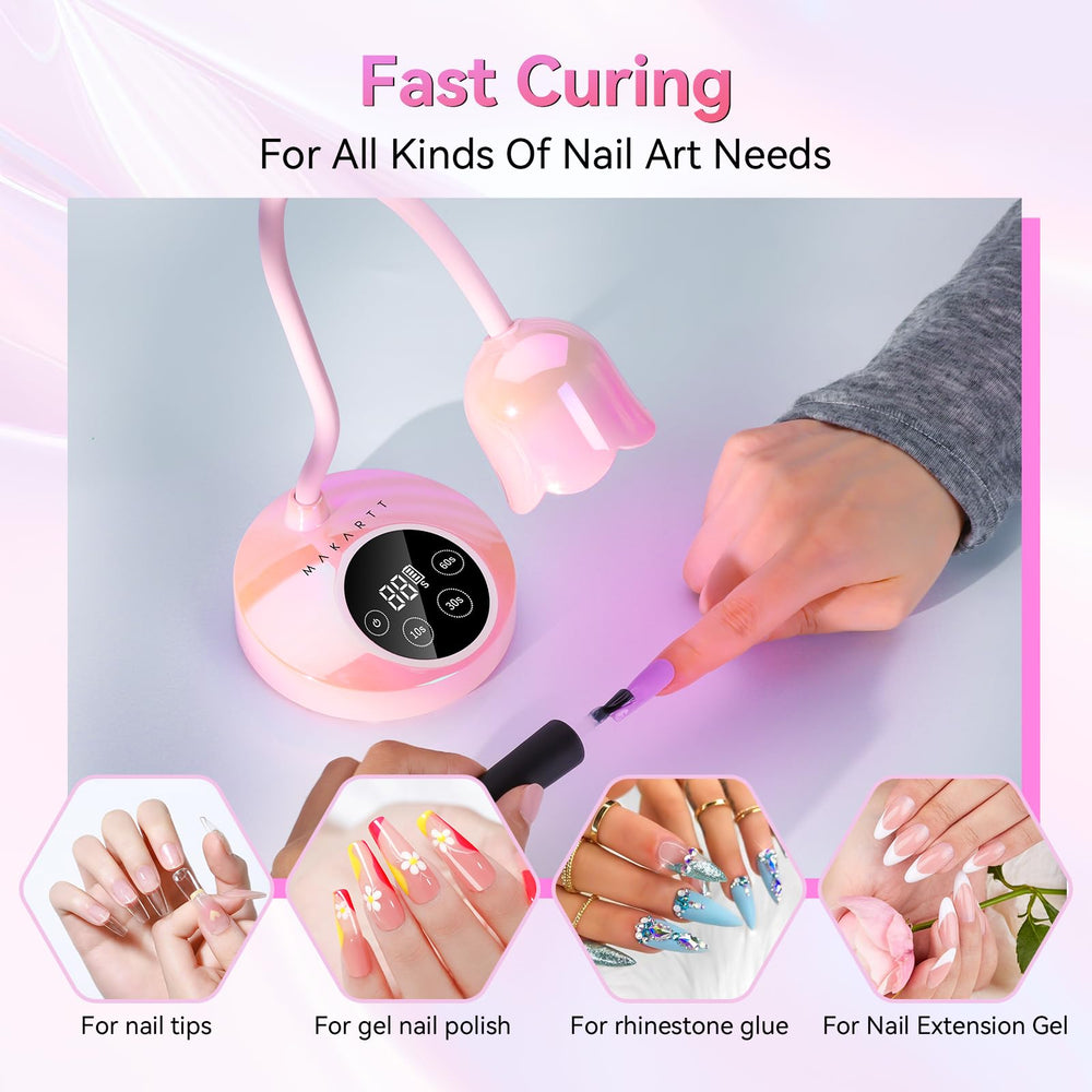 Makartt UV nail lamp gooseneck offers flexible positioning for precise curing