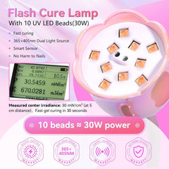 Makartt UV nail lamp LCD display shows timer and battery status clearly