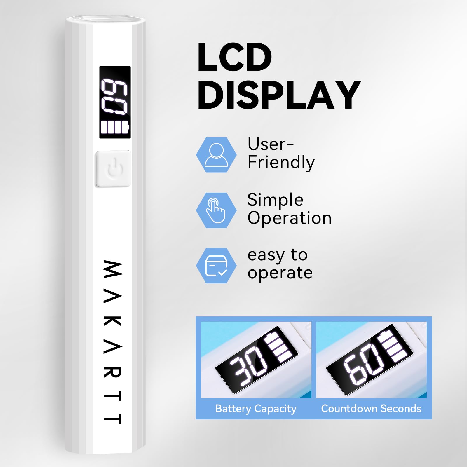 Makartt UV Nail Lamp LED beads focus emphasizes fast curing across gel layers.