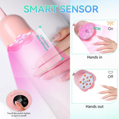 Makartt UV Nail Lamp open curing space enables easy nail art placement.