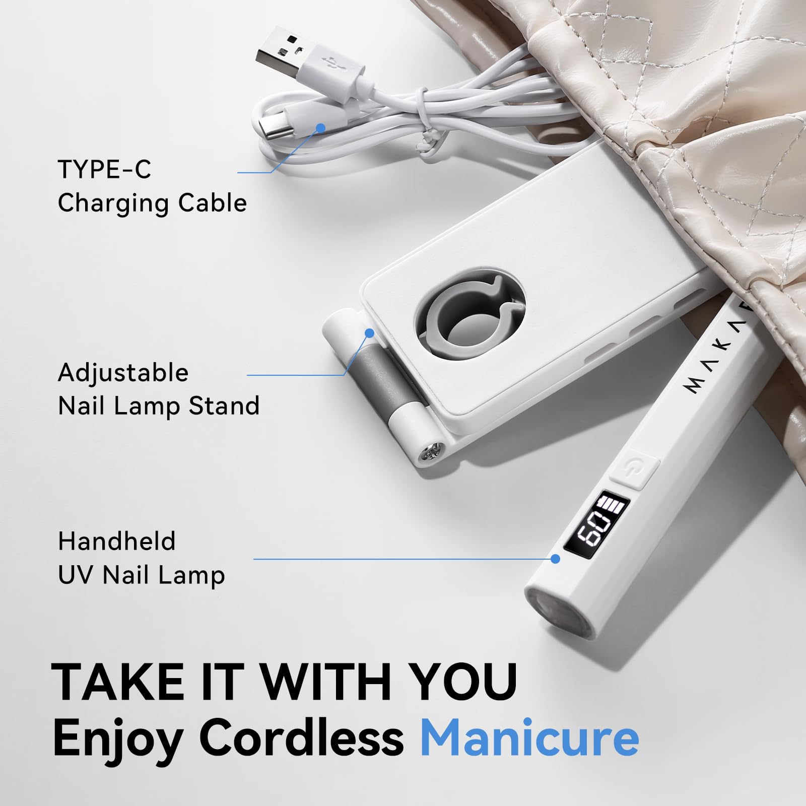 Makartt UV Nail Lamp phone holder feature enables multitasking while curing.