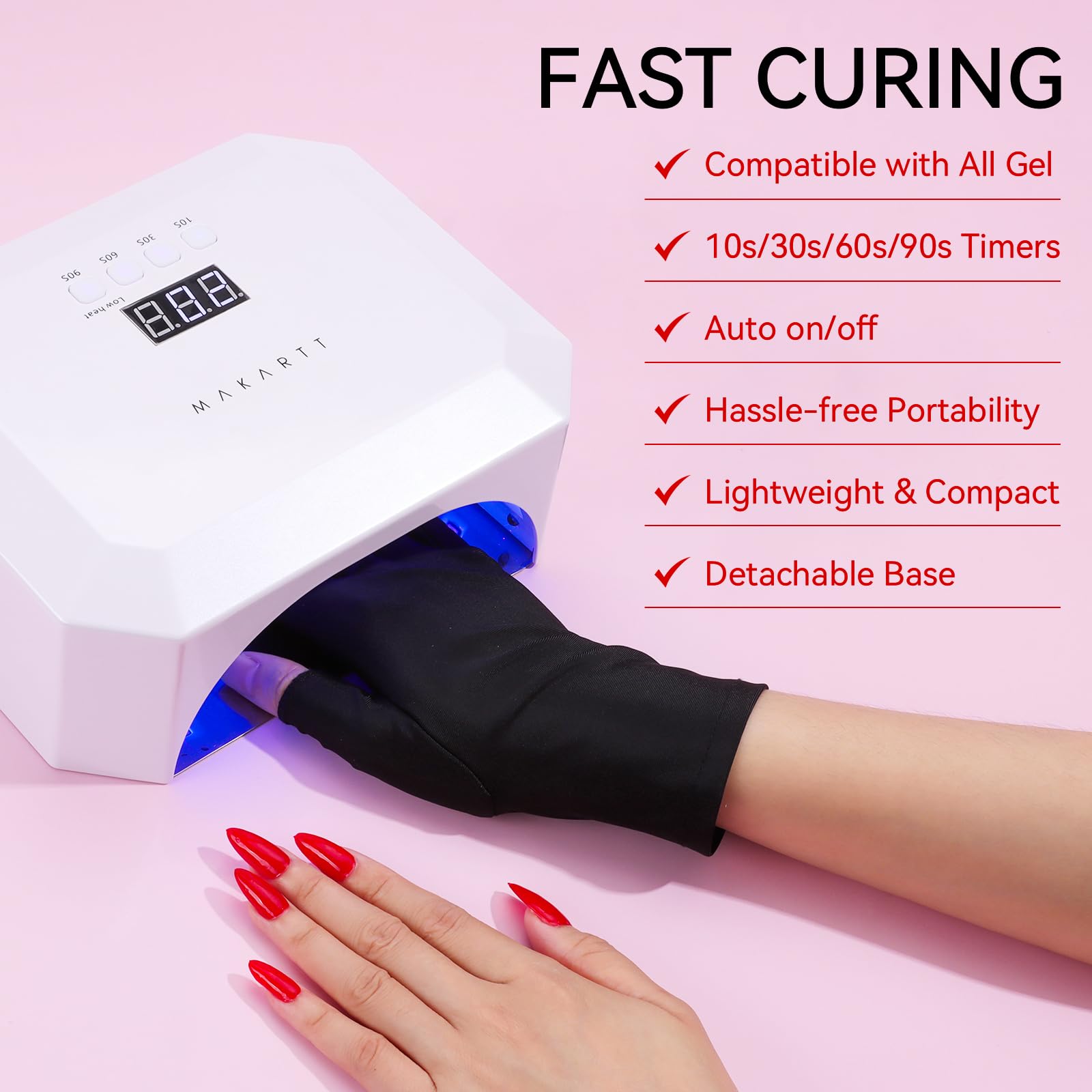 Makartt UV Nail Lamp suitable for both salon and home gel manicures