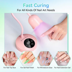 Makartt UV Nail Lamp side view highlights portable, lightweight silhouette for quick sessions.