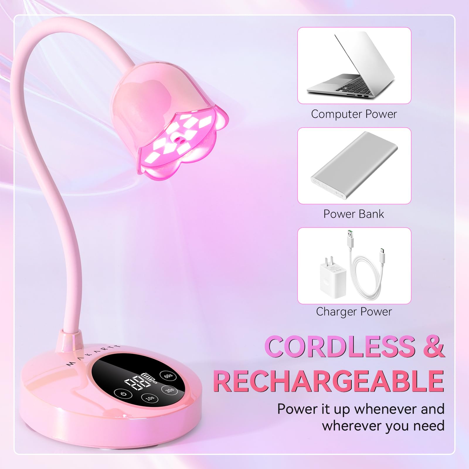 Makartt UV nail lamp USB charging cable supports convenient charging options