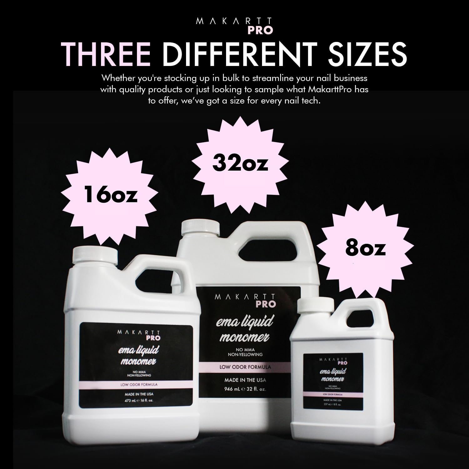MakarttPro durable, smooth-application monomer for long-lasting nails.