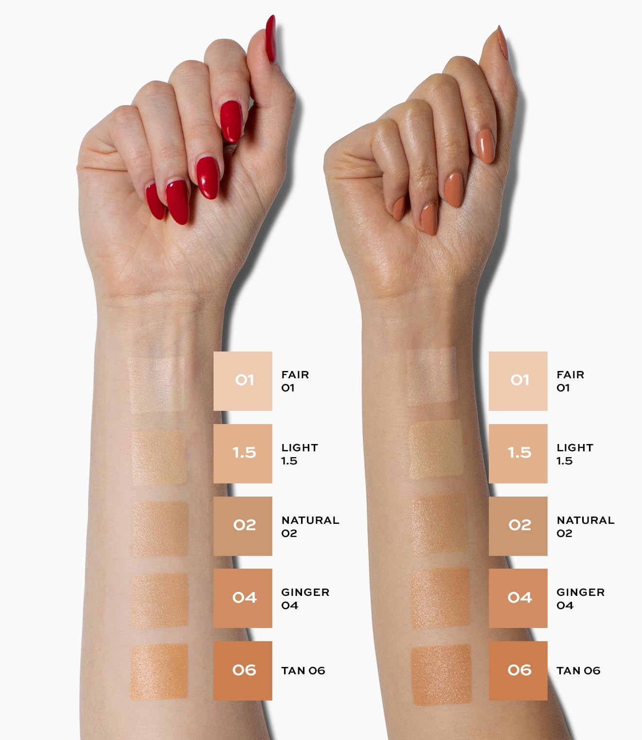 Close-up texture of MAKE Diffusion Dew Skin Tint shows featherweight blur and glow.