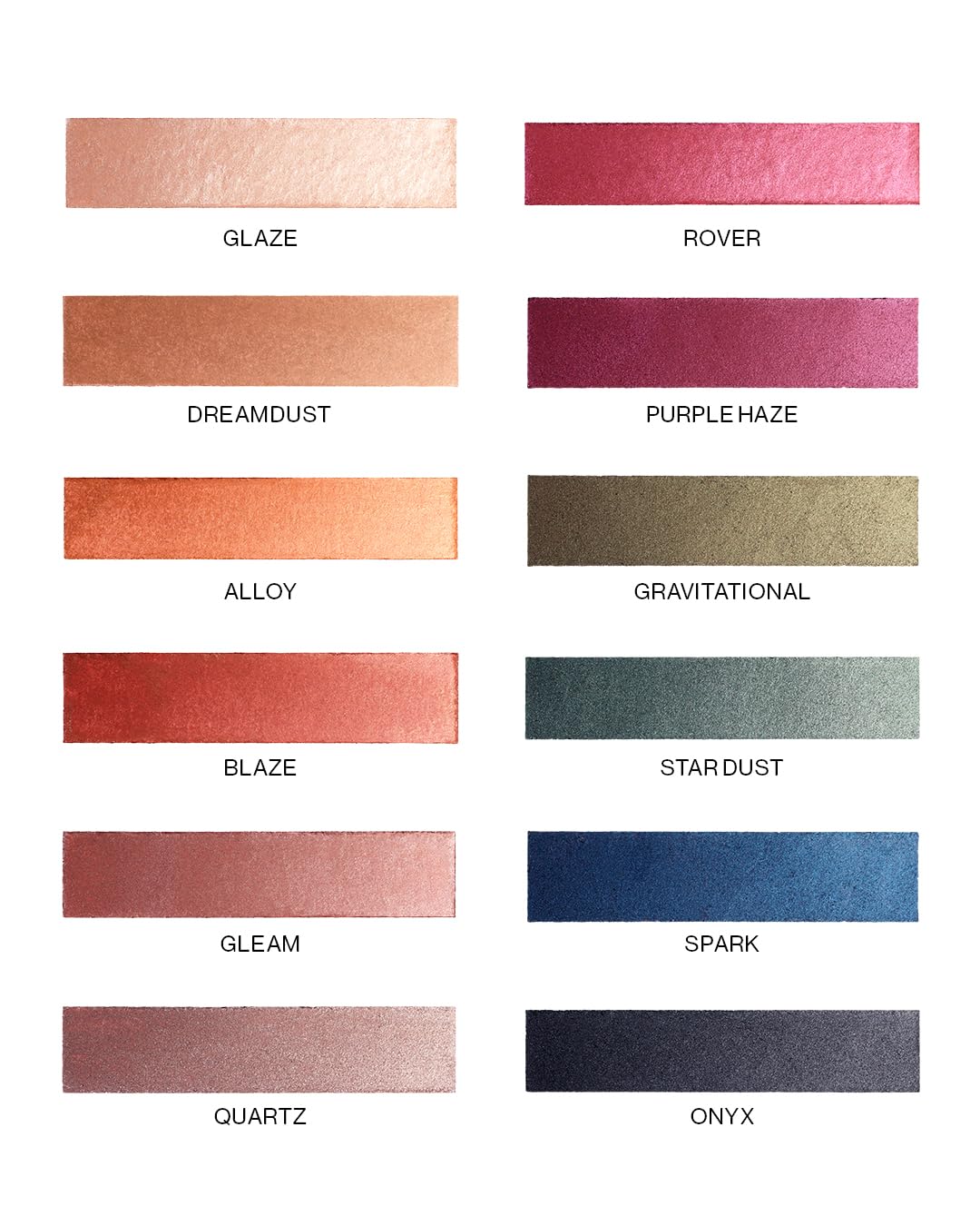 MAKE Beauty Gleam Rose Gold shade transitions from day to night with minimal fallout.