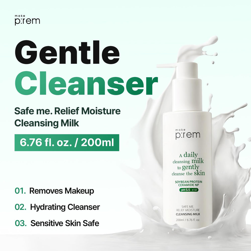 Close-up on creamy milk texture highlights a soothing cleansing experience.