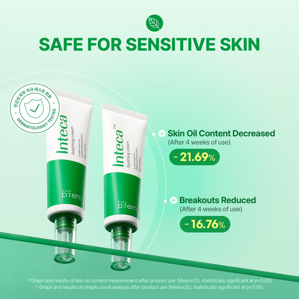 MAKEP:REM INTECA cream night routine steps with soothing finish.