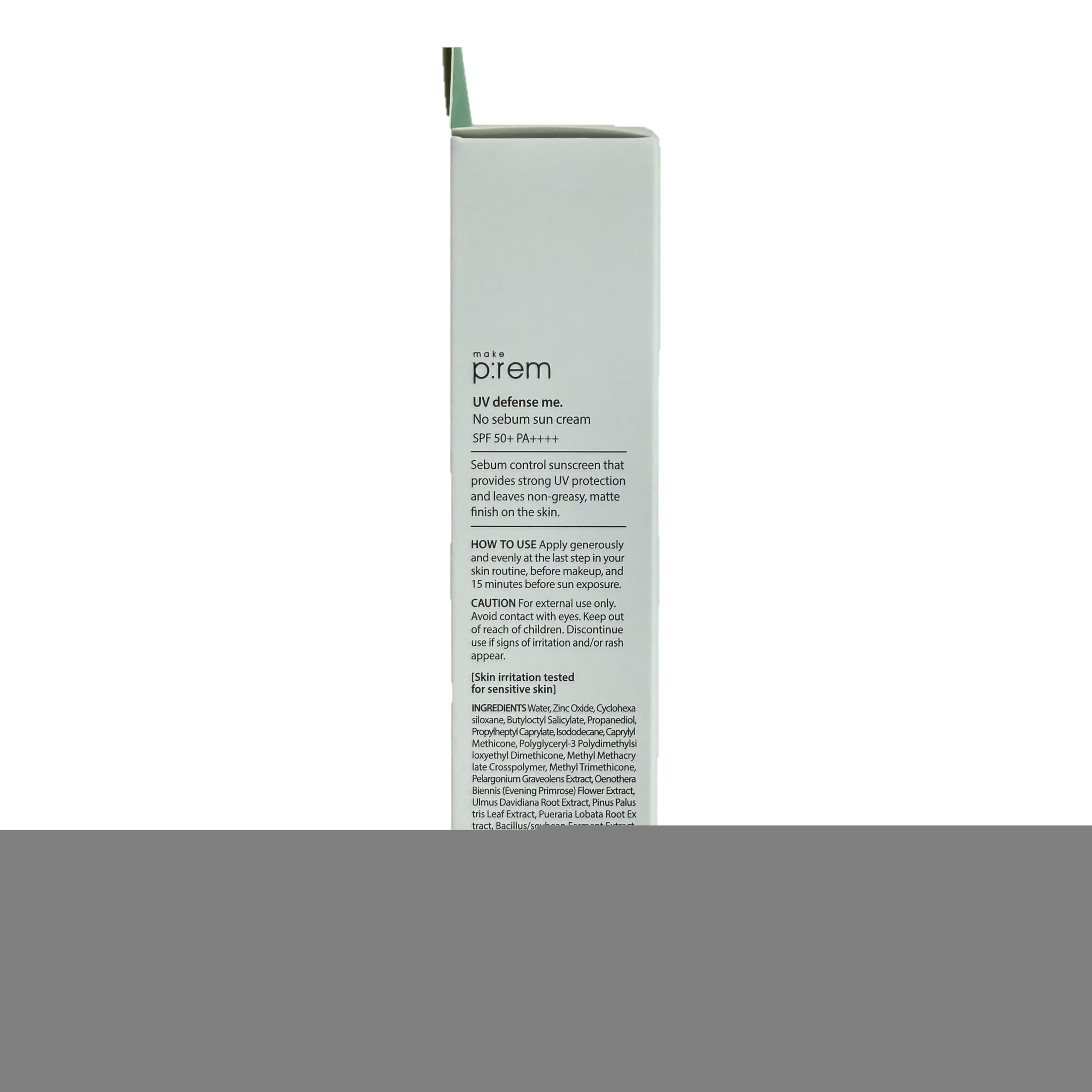 50 ml packaging of MAKEP:REM UV Defence me prepared for travel.