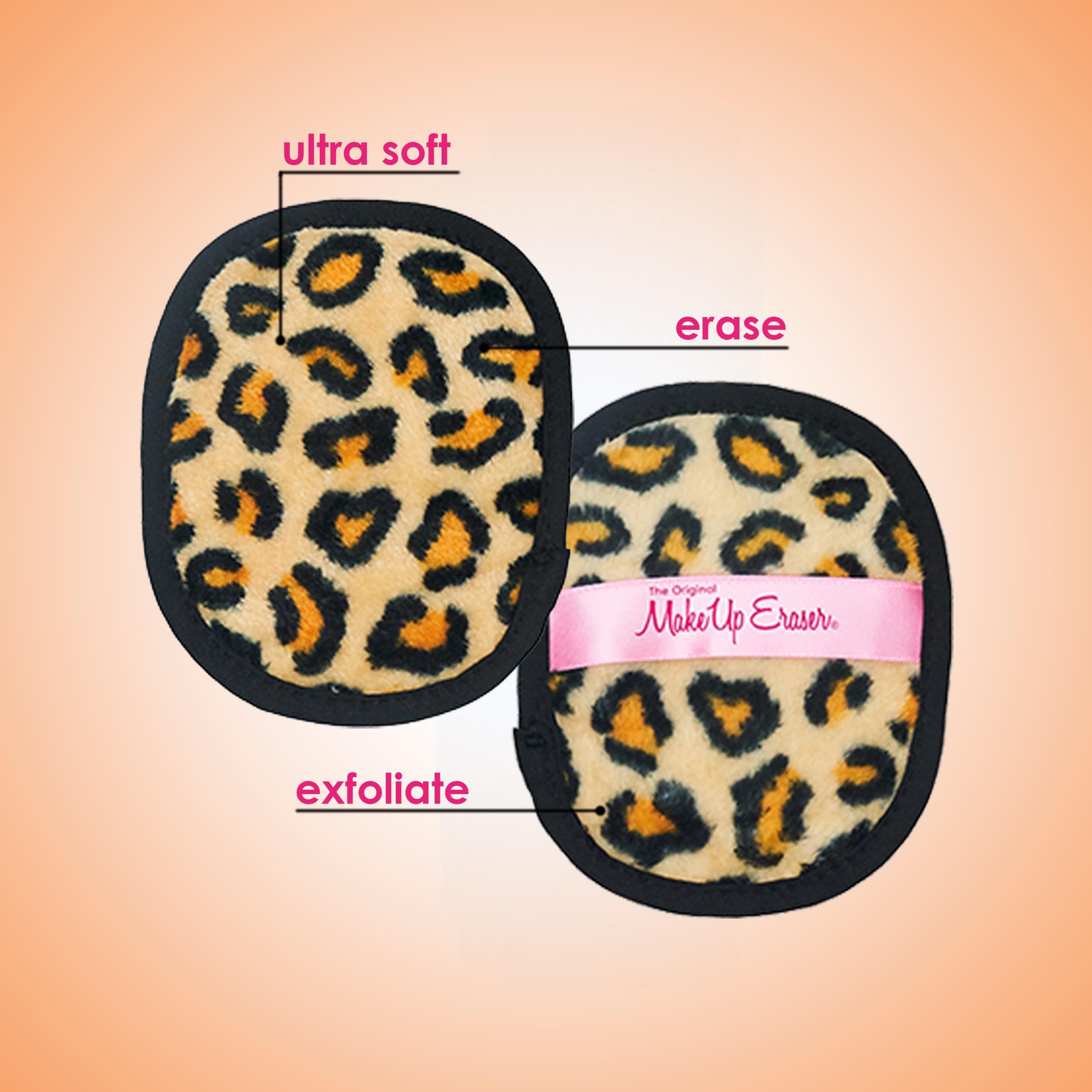 MakeUp Eraser Leopard 7-Day Set reusable cloths ready for machine washing to reduce waste.