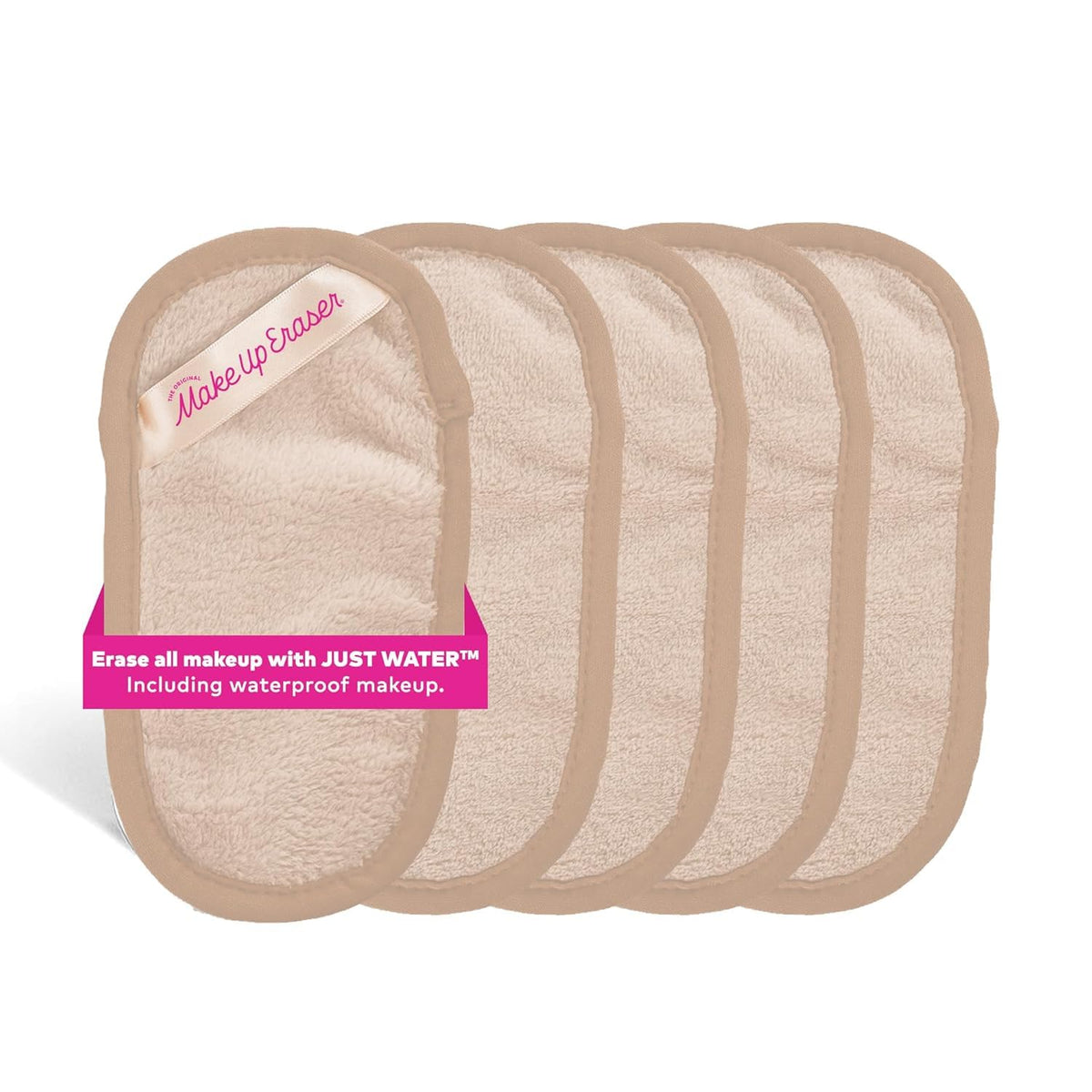 MakeUp Eraser Mini PRO 5-pack product shot demonstrating reusable makeup removal cloths