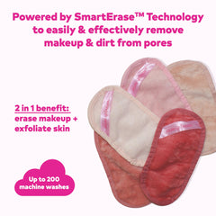 MakeUp Eraser Mini PRO 5pk Gift Set water demo demonstrates water-only cleansing.