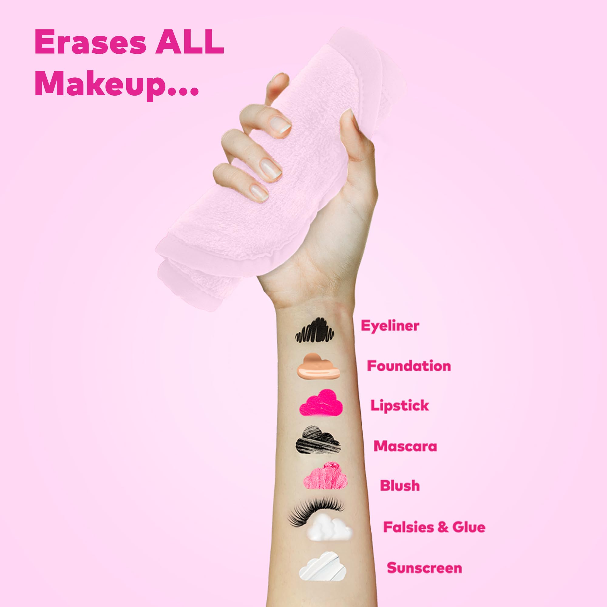 MakeUp Eraser PRO safe for lash extensions while removing waterproof makeup.