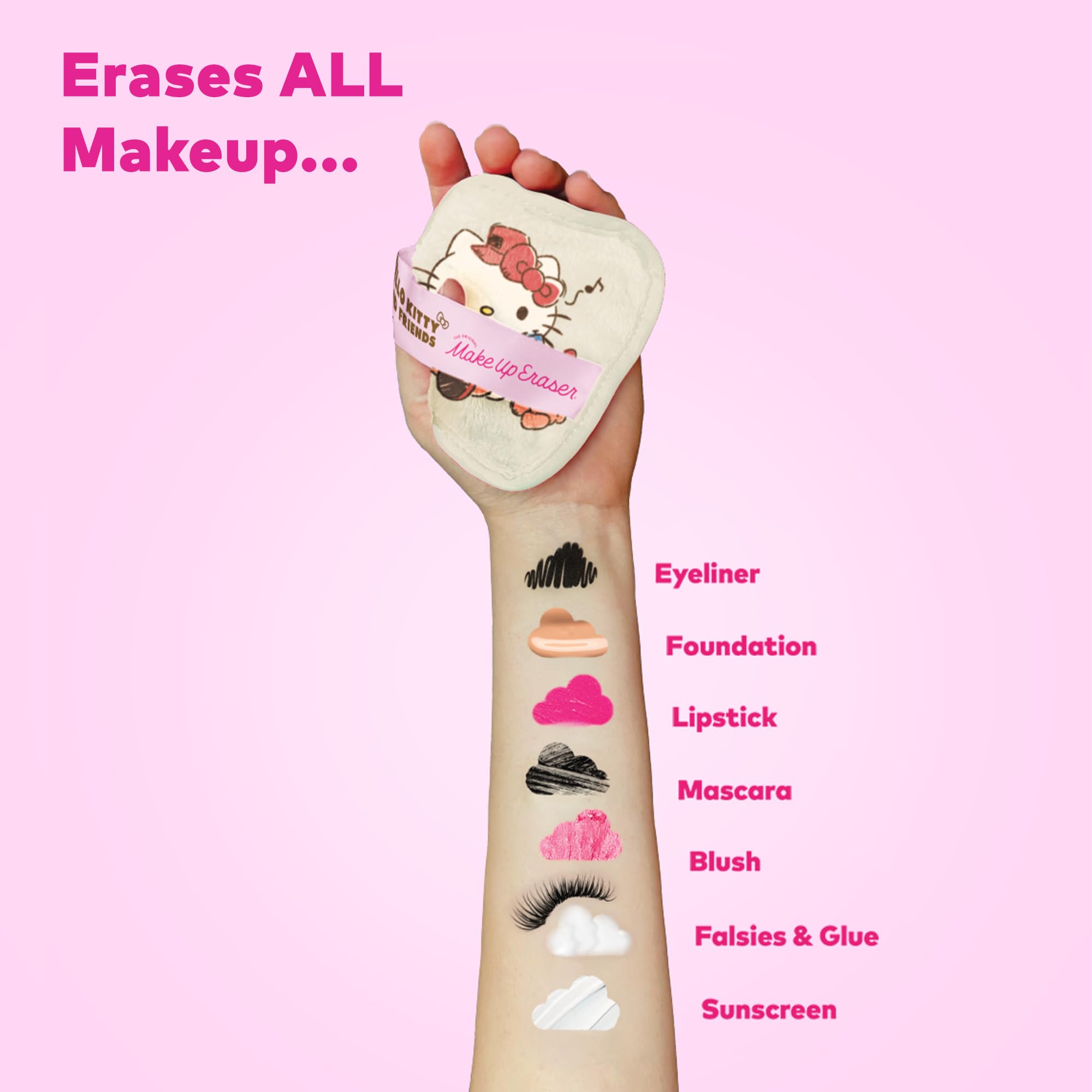 MakeUp Eraser two-in-one side close-up — exfoliate skin while removing makeup.