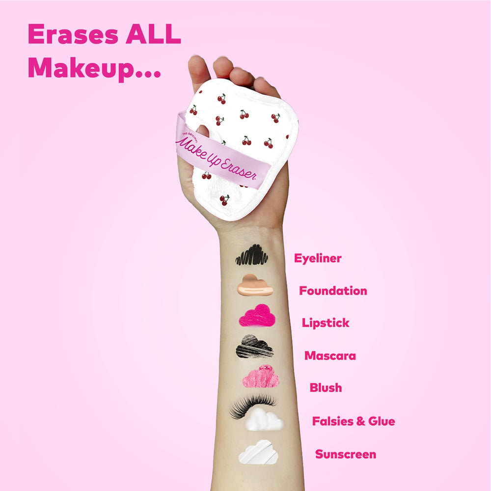 MakeUp Eraser two-sided surface shown for exfoliation and makeup erasing