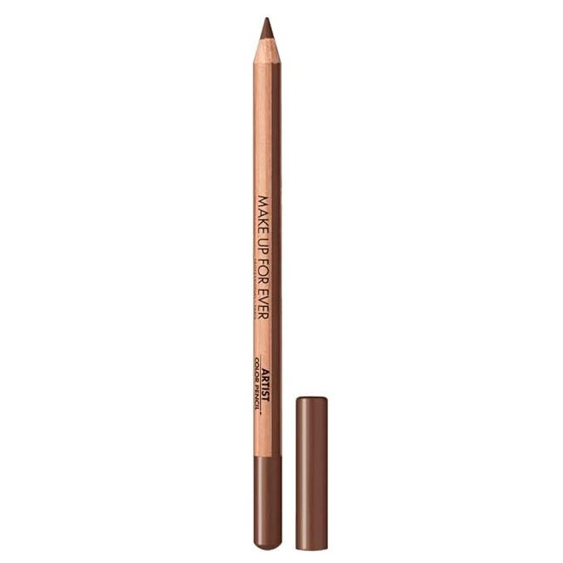 Make Up For Ever Artist Color Pencil 608 Limitless Brown closeup shows creamy texture for precise application