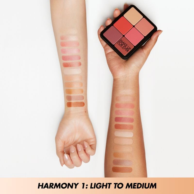Make Up For Ever HD Skin Face Essentials Palette Harmony 1 cream shades blending for seamless coverage.