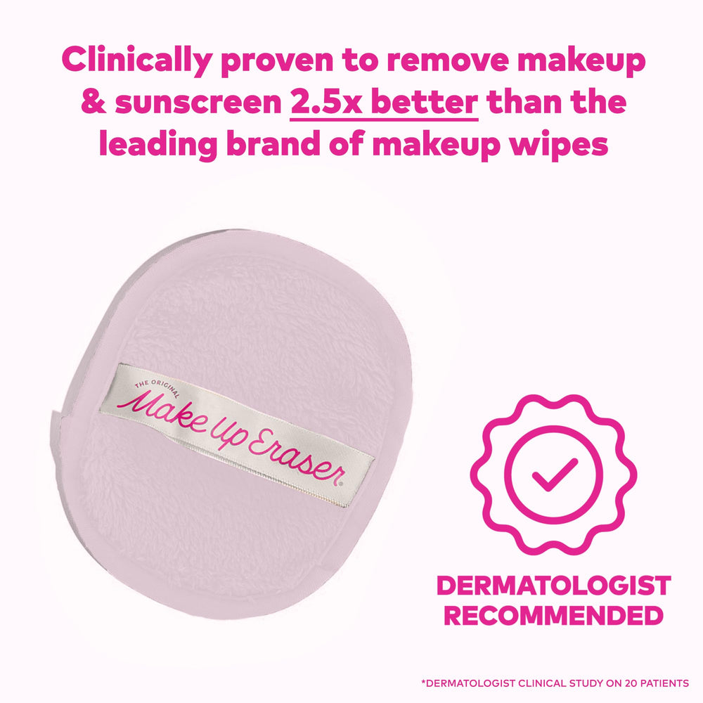 MakeUp Eraser silver-infused fibers close-up showing gentle, skin-friendly cleansing.