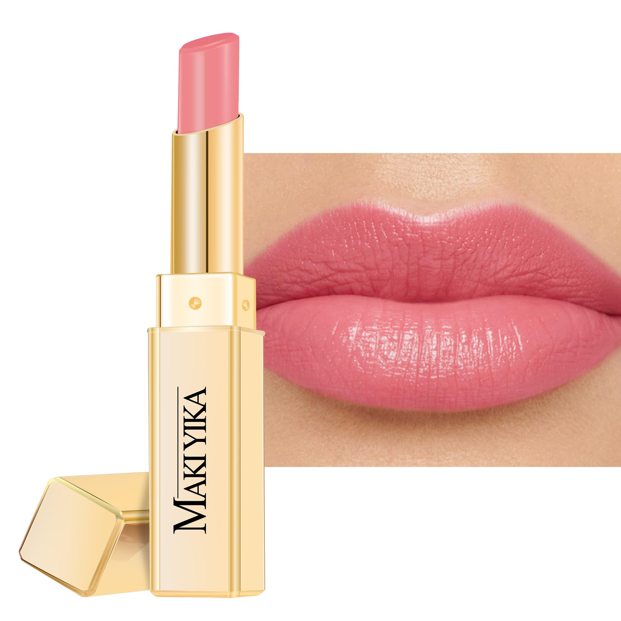 MAKI YIKA Moisture Lipstick packaging close-up shows premium formula and shine