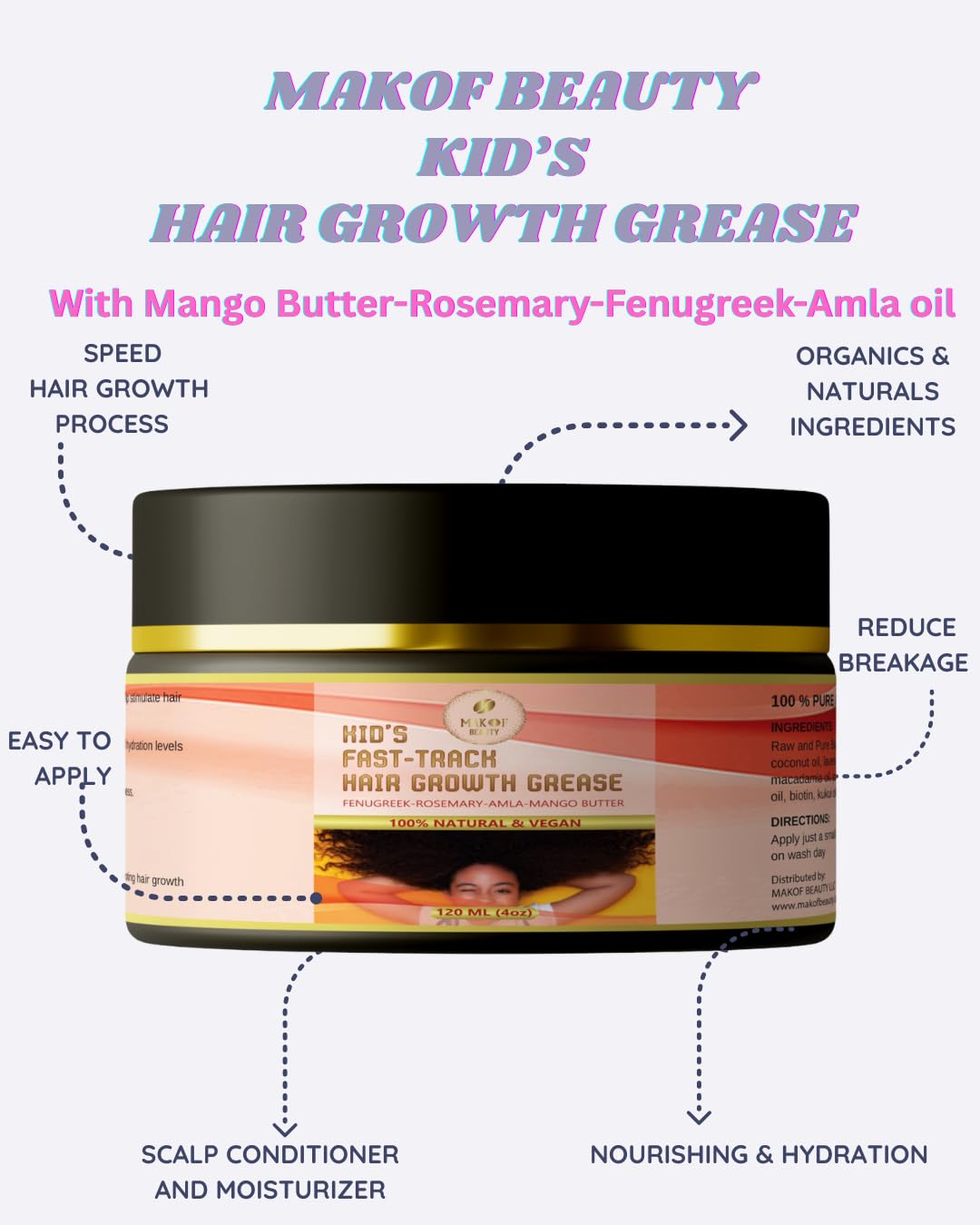 MAKOF BEAUTY Batana extract ingredients showcase wholesome scalp nourishment.