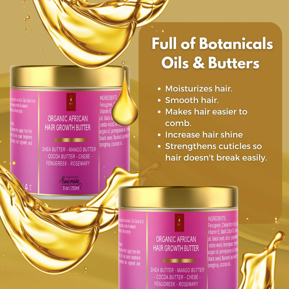 MAKOF BEAUTY Chebe butter 8oz label indicates easy daily conditioning