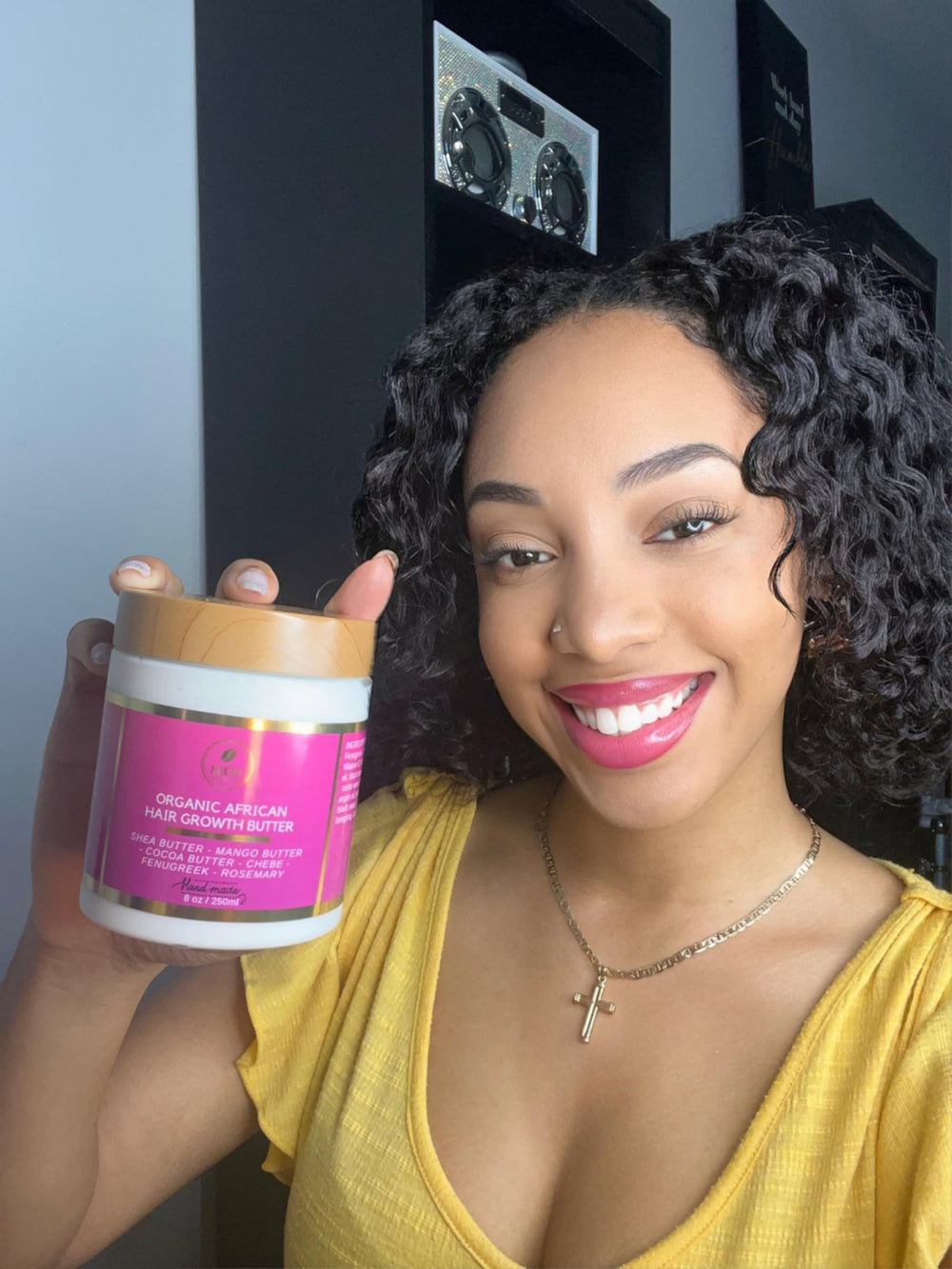 MAKOF BEAUTY Chebe hair twist-out setup shows curl definition with reduced frizz