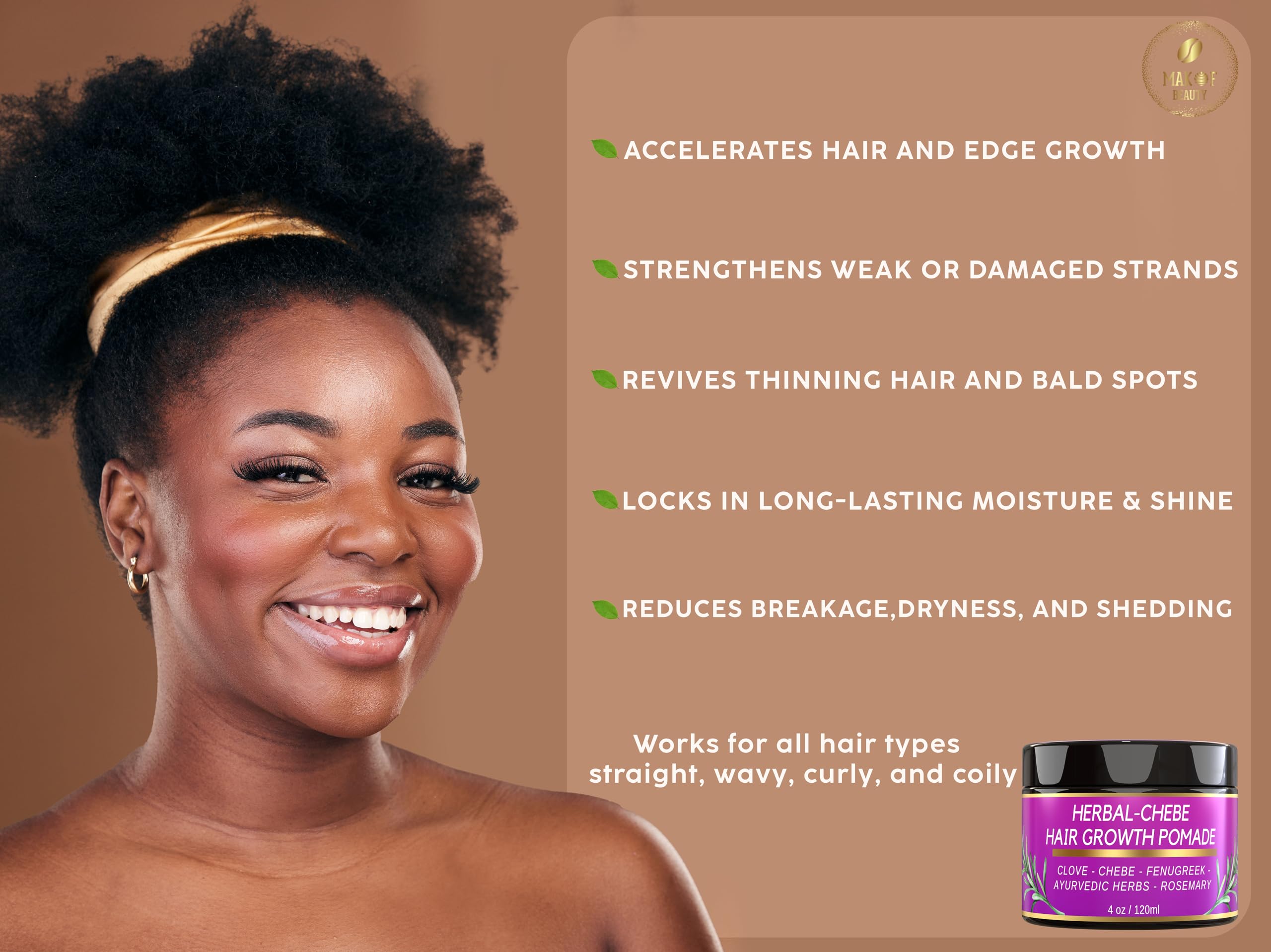 Makof Beauty Chebe Magic edges smoothing to lay down baby hairs.