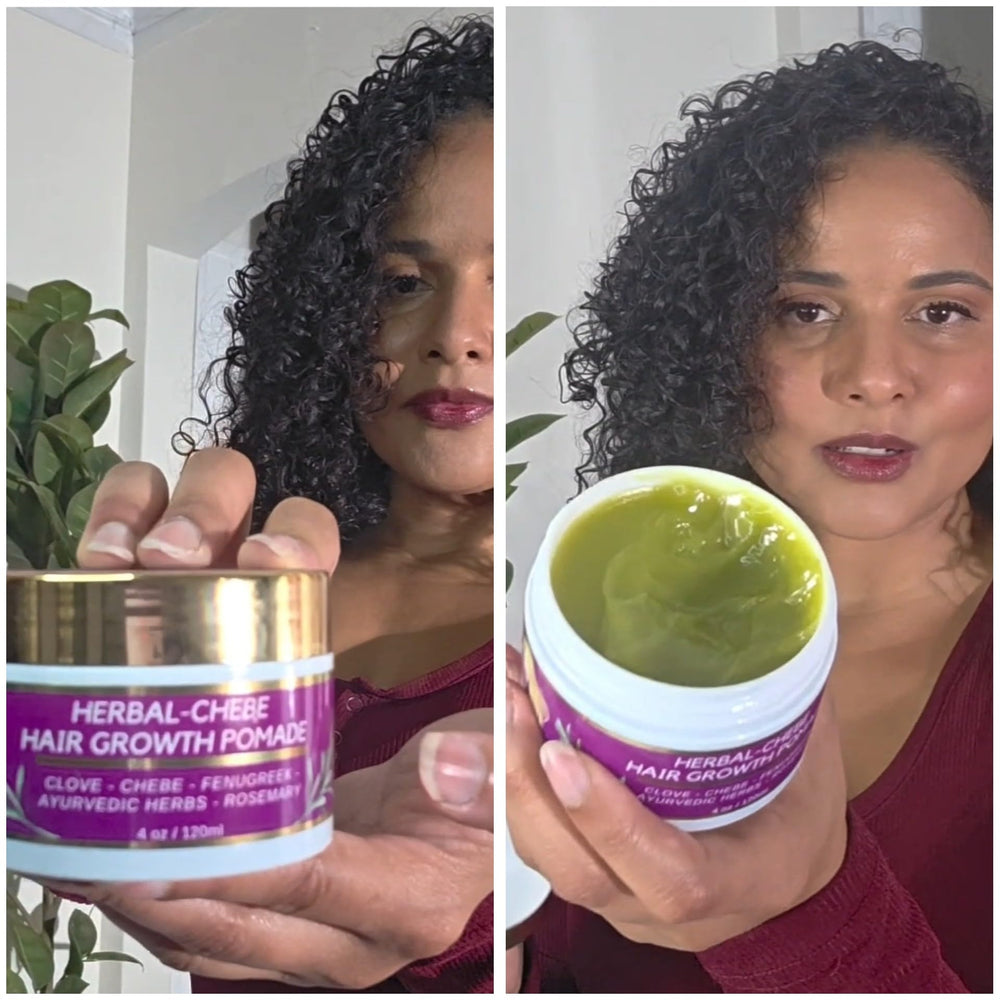 Makof Beauty Chebe Magic scalp-application showing cooling menthol tingle.