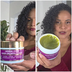 Makof Beauty Chebe Magic scalp-application showing cooling menthol tingle.