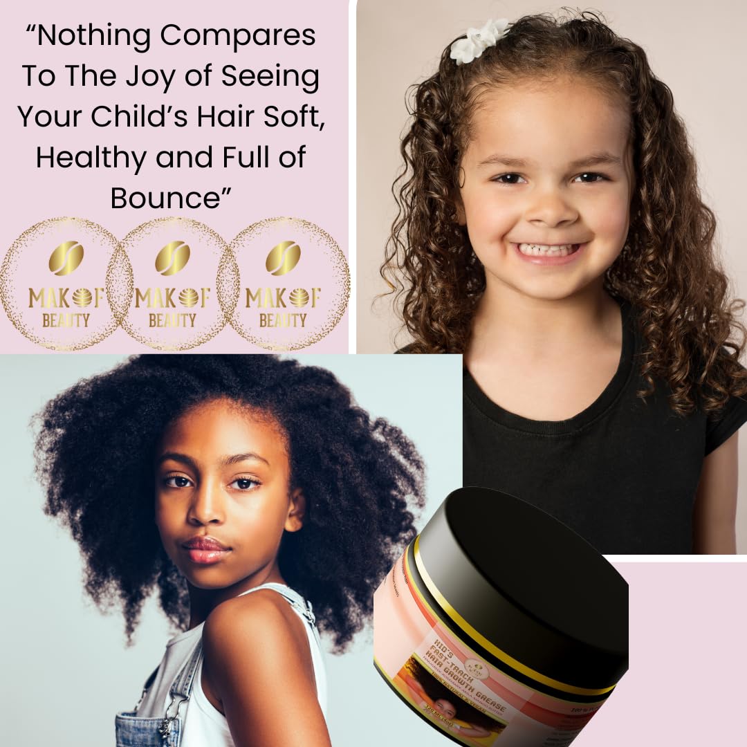 MAKOF BEAUTY Kid's Hair Growth Grease application demonstrates easy daily massage.