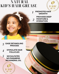MAKOF BEAUTY Kid's Hair Growth Grease tube open demonstrates easy-to-apply formula.
