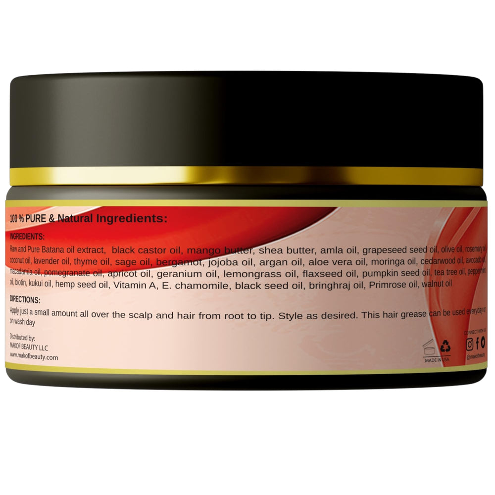 MAKOF BEAUTY Mango Butter texture softens hair and eases tangles.