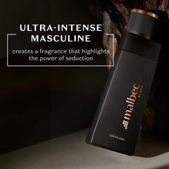 Malbec Black fragrance packaging shows gifting-ready Brazilian craftsmanship.