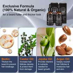 MALE GOD beard growth oil close-up highlights shine and absorption