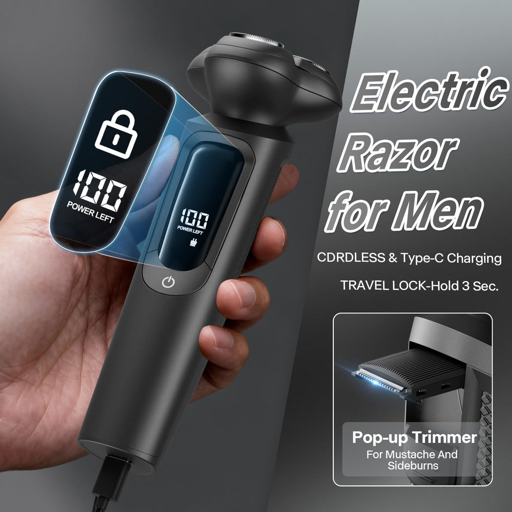 MALEGEBAZ travel lock engaged for secure on-the-go grooming